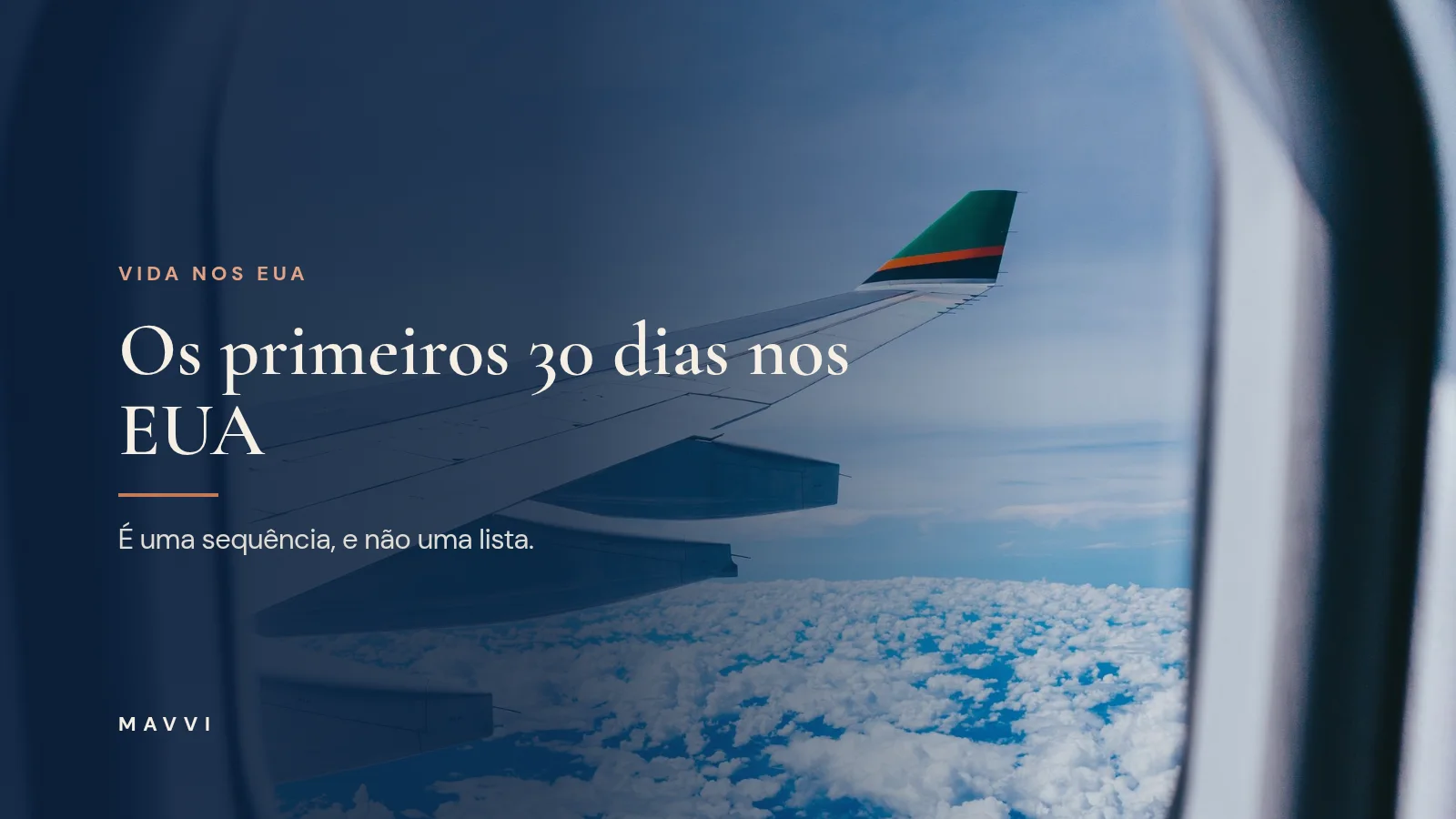 Vista da janela do avião com a asa sobre as nuvens